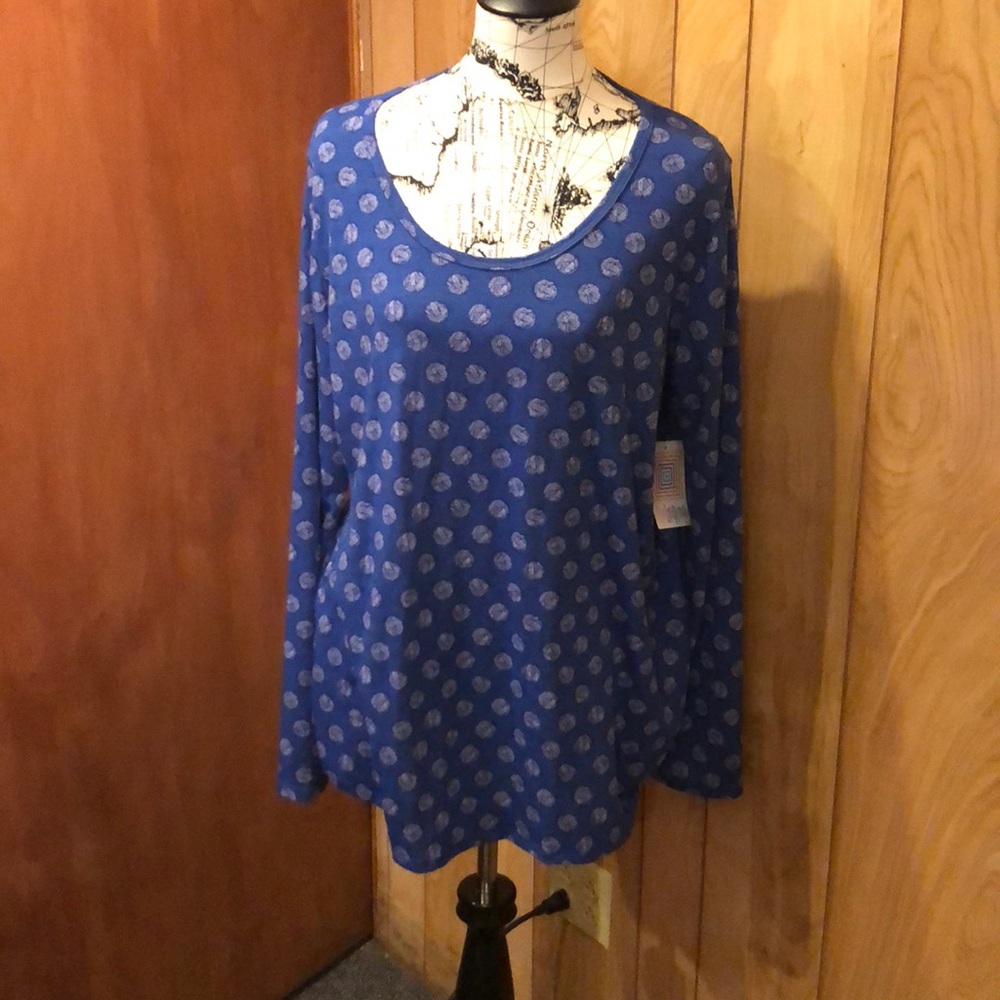 NWT Lularoe Lynnae 3XL Blue Polka Dots